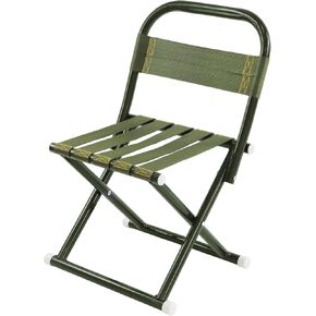 Portable Camping Chair, Full Steel Frame Folding Stool with Back, 400LBS Capacity Military Green Outdoor Chair for Adults, Heavy-Duty Webbing Seat, Compact Foldable Design for Hunting, Fishing, Hiking in Saudi Arabia