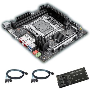 C612 Mini-ITX NAS Motherboard for E5 v3/v4, Dual 10GbE, 10 SATA, Dual M.2 NVMe, ECC Memory Support(1×M.2 Adapter + 2×SFF-8643 Cables) in Kuwait