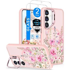 Dretal for Samsung Galaxy S25 FE Floral Case with Screen Protector,Hibiscus in Saudi Arabia