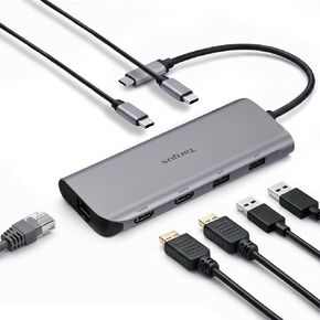 Targus Dual Video Mobile Dock with 140W EPR Power Pass-Through, Dual HDMI 4K@60Hz, 2X USB-C & 2X USB-A 10Gbps, Gigabit Ethernet, EcoSmart Design DOCK427GL in Kuwait