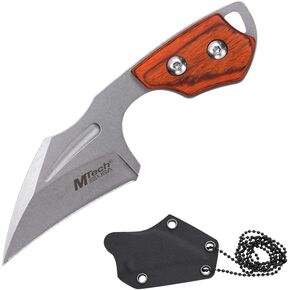 MTECH USA Fixed Blade Neck Knife, 3Cr13MoV Stainless Steel Full Tang, Molded ABS Sheath, (Black) in Kuwait