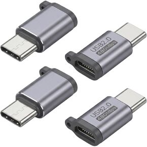 4 Pack Micro USB 2.0 to USB C Adapter, USB-C to Micro USB Adapter, Micro USB Female to USB Type C Male Converter Connector, USB C to Micro B 2.0 Charge & Data Sync for Type-C Phones, Tablets and More in Saudi Arabia