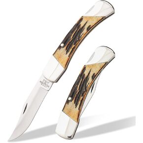 Bear & Son 505 Genuine India Stag Bone Midsize Lockback Knife, 3 3/4-Inch in Saudi Arabia