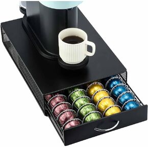 FlagShip Vertuo Pod Drawer Organizer,40 Large Pods Capacity,Black Metal in Kuwait
