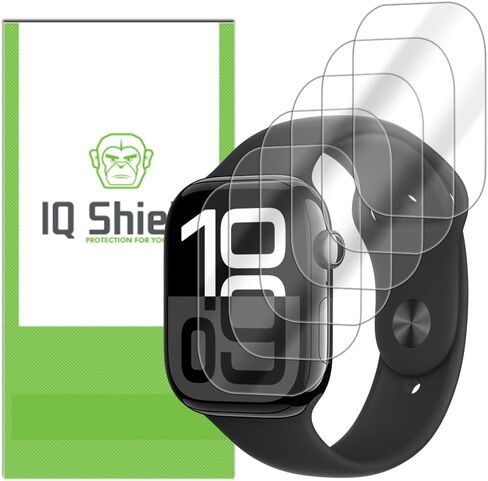 IQShield 6 Pack for Apple Watch Series 11/Series 10 Screen Protector 42mm - Easy Install, Ultra Thin, Smudge Resistant, Anti-Scratch, Anti-Bubble Clear TPU Film in Kuwait
