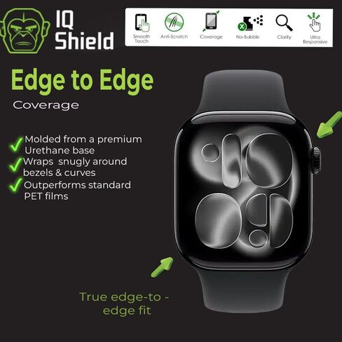 IQShield 6 Pack for Apple Watch Series 11/Series 10 Screen Protector 42mm - Easy Install, Ultra Thin, Smudge Resistant, Anti-Scratch, Anti-Bubble Clear TPU Film in Kuwait