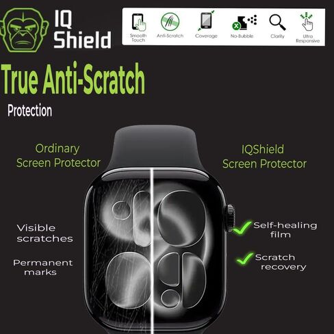 IQShield 6 Pack for Apple Watch Series 11/Series 10 Screen Protector 42mm - Easy Install, Ultra Thin, Smudge Resistant, Anti-Scratch, Anti-Bubble Clear TPU Film in Kuwait