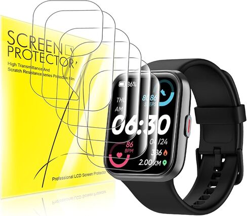 Compatible for Tensky ID208 Plus 1.8 Inches Smart Watch Screen Protector, [6 Pack] Full Coverage TPU Clear Film Compatible for Quican ID208 Plus 1.8" Smart Watch in Kuwait