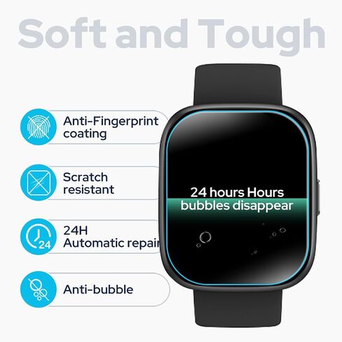 Compatible for Tensky ID208 Plus 1.8 Inches Smart Watch Screen Protector, [6 Pack] Full Coverage TPU Clear Film Compatible for Quican ID208 Plus 1.8" Smart Watch in Kuwait