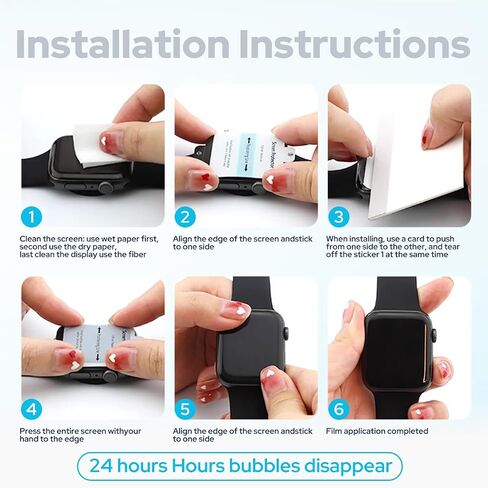 Compatible for Tensky ID208 Plus 1.8 Inches Smart Watch Screen Protector, [6 Pack] Full Coverage TPU Clear Film Compatible for Quican ID208 Plus 1.8" Smart Watch in Kuwait