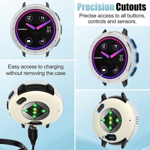 BEARDDO 2in1 Metal Case for Garmin Venu 3s 41mm Smartwatch with TPU Back Cover,Fashion Rugged Shockproof All-Round Protector Cover with Cleaning Cloth Accessories for Venu 3s Bezel Women Men [Silver] in Kuwait