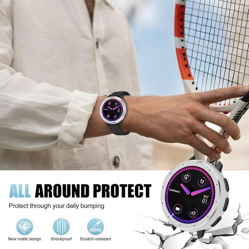 BEARDDO 2in1 Metal Case for Garmin Venu 3s 41mm Smartwatch with TPU Back Cover,Fashion Rugged Shockproof All-Round Protector Cover with Cleaning Cloth Accessories for Venu 3s Bezel Women Men [Silver] in Kuwait