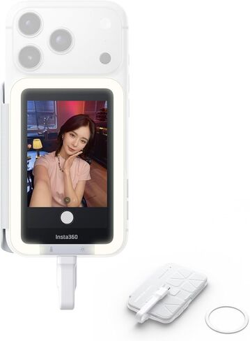 Insta360 Snap Selfie Screen with Light, 4K Magnetic Selfie Monitor Screen for Selfie, Compaitble with iPhone 15/16/17 Pro, Adjustable Lighting, Touchscreen Control in Kuwait