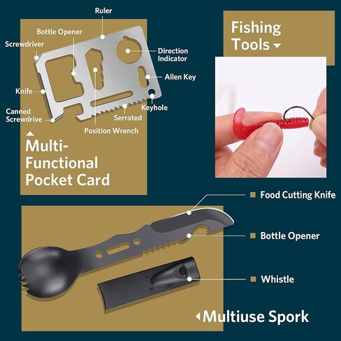 ABPIR Gifts for Fathers Day Survival Kits for Men Dad Husband Him, 13 in 1 Survival Gear and Equipment Tactical Tools for Camping Hiking Hunting Outdoor Adventure, Cool Birthday Idea in Kuwait