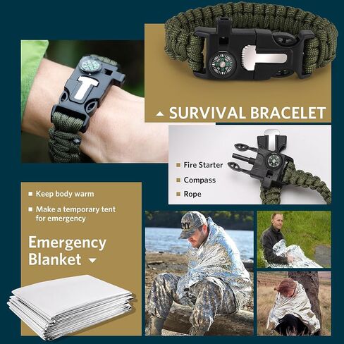 ABPIR Gifts for Fathers Day Survival Kits for Men Dad Husband Him, 13 in 1 Survival Gear and Equipment Tactical Tools for Camping Hiking Hunting Outdoor Adventure, Cool Birthday Idea in Kuwait