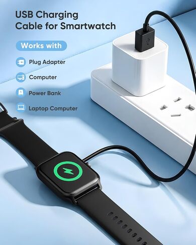 Quican Smart Watch Charger, Fast Magnetic USB Charging Cable with Overcharge Protection, Replacement Cord Compatible with ID208PLUS GTX20 IDW13PLUS IDW19H IDW20 IDW28, AR-01/02, DR-03/05/06, 1.65ft in Saudi Arabia