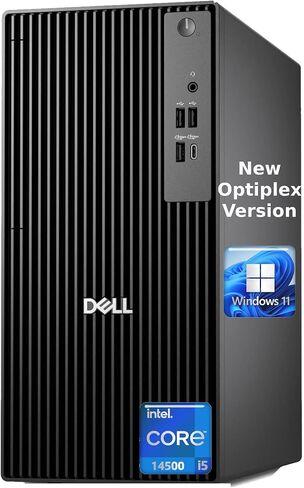 Dell QCT1250 Business Tower Desktop Computer, New OptiPlex Version-14th Gen Intel Core i5-14500, 16GB DDR5, 512GB PCIe SSD, Dual 4K Monitor Support, Type-C, Wired KB & Mouse, Win 11 in Kuwait