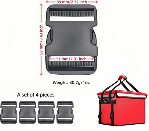 Btolin Heavy-Duty Plastic Side Release Buckles, Black, 2 Inch, 4 Pack, Quick-Release Clip for Backpack, Tactical Belt, Pet Collar, Luggage Straps,No Sew Double Adjustable Plastic Buckle in Saudi Arabia