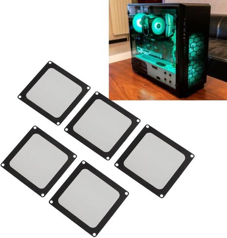 Limen 5Pcs PC Chassis Dust Filter – Magnetic Nylon Mesh Fan Cover for Computer Case, Power Supply Ventilation, Anti-Dust Cooling Grille, 3.54x3.54 in in Kuwait