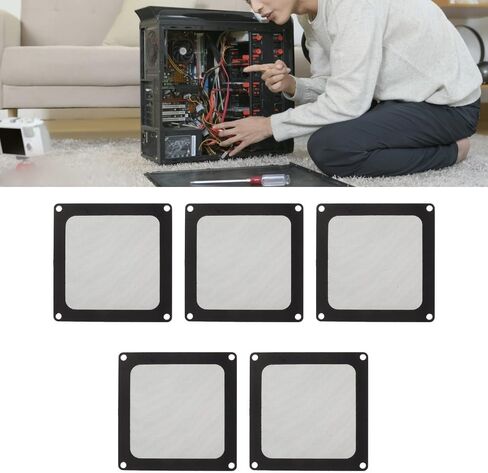 Limen 5Pcs PC Chassis Dust Filter – Magnetic Nylon Mesh Fan Cover for Computer Case, Power Supply Ventilation, Anti-Dust Cooling Grille, 3.54x3.54 in in Kuwait