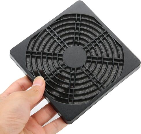 2Pcs PC Fan Dust Filter Cover 12cm – Washable Mesh Case for Computer Chassis Cooler, Removable 3-Piece Design Black in Kuwait