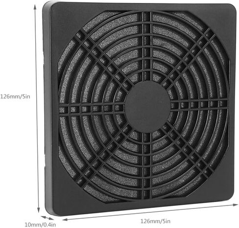 2Pcs PC Fan Dust Filter Cover 12cm – Washable Mesh Case for Computer Chassis Cooler, Removable 3-Piece Design Black in Kuwait
