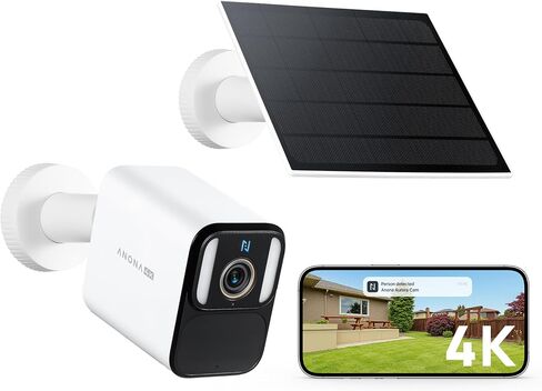 Anona Lucio 2.5K Security Camera Outdoor Battery Wireless with Solar Powered, Color Night Vision & 138° FOV, Multi-Object Detection, No Hub Needed, Two-Way Audio, IP67, 2 Pack in Kuwait