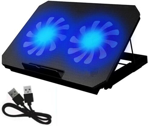 Laptop Cooling Pad Dual Fans 1100rpm for 11-17 Inch in Kuwait