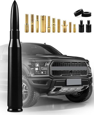 TECTICO 5.7" Bullet Antenna for F150 Ram Silverado Tacoma, Silver in Saudi Arabia