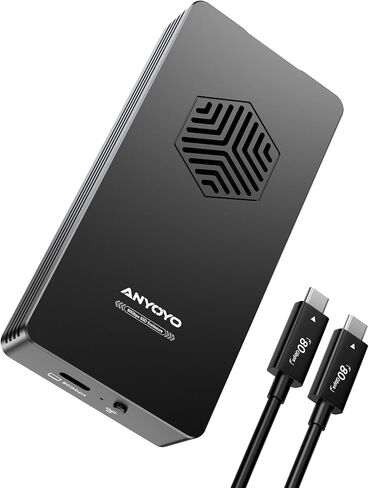 ANYOYO 80Gbps M.2 NVMe SSD Enclosure with Cooling Fan, Aluminium Alloy Enclosure Compatible with Thunderbolt 5/4/3/USB4, Support M/B+M Key SSD, Tool-Free Installation in Kuwait
