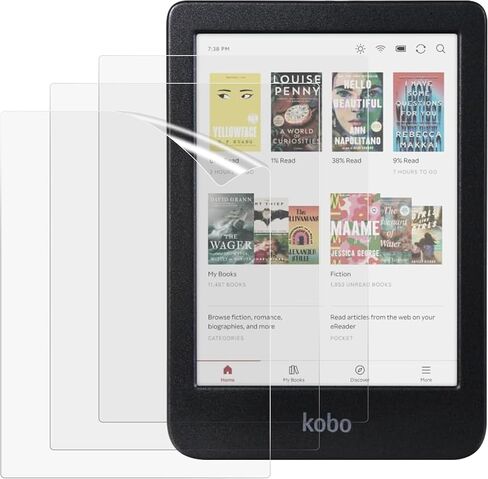 3 Pack Screen Protector for 6" Kobo Clara Colour(2024)/Clara BW(2024)/Clara 2E(2022), Anti-Glare Matte PET Full-Coverage Protective Film in Saudi Arabia