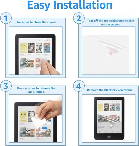 3 Pack Screen Protector for 6" Kobo Clara Colour(2024)/Clara BW(2024)/Clara 2E(2022), Anti-Glare Matte PET Full-Coverage Protective Film in Saudi Arabia