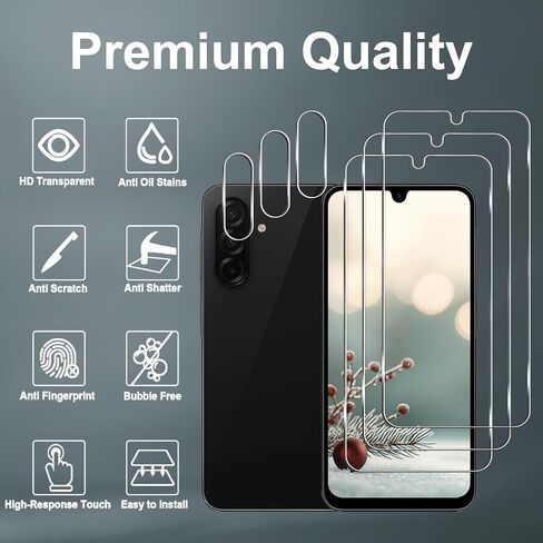 [3+3 Pack] Galaxy A26 5G Screen Protector + Camera Lens Protector, 9H Tempered Glass, Anti Scratch, Easy Installation, Bubble Free, HD Screen Protector for Samsung Galaxy A26 5G in Kuwait