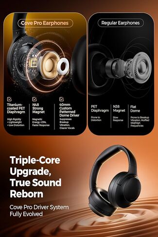 SoundPEATS Cove Pro - Over Ear Headphones - Black in Kuwait