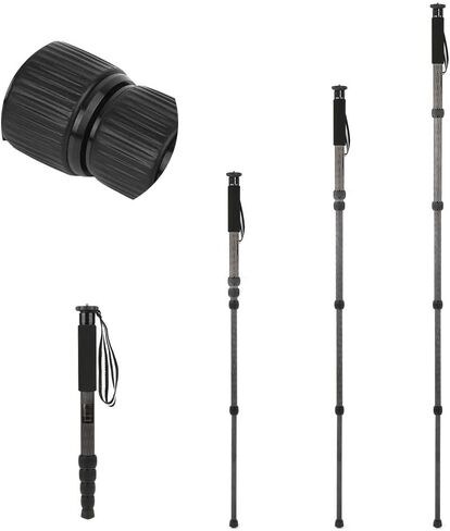 P285C Carbon Fiber Monopod, 5 - Section Portable Camera Monopod with Ball Head, Adjustable 16.5–61 Inch Height, Lightweight 510g for DSLR and Mirrorless Cameras in Kuwait