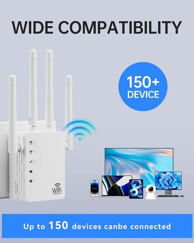 WiFi Extender, WiFi Extender Signal Booster Dual-Band(5.8G&2.4G) AC1200Mbps 10X Faster WiFi 6 Coverage to 13888 sq. ft & 150+ Devices, WiFi Range Extender, WiFi Booster Extender for Home in Kuwait