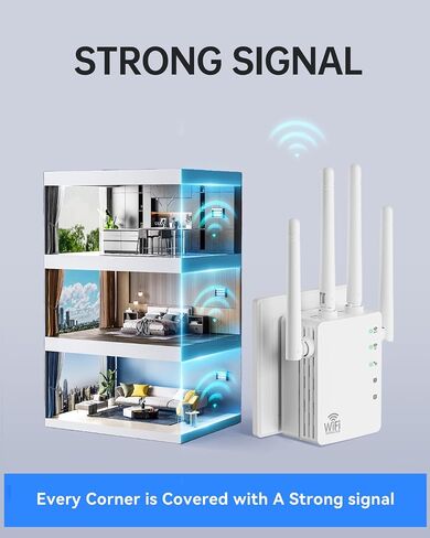 WiFi Extender, WiFi Extender Signal Booster Dual-Band(5.8G&2.4G) AC1200Mbps 10X Faster WiFi 6 Coverage to 13888 sq. ft & 150+ Devices, WiFi Range Extender, WiFi Booster Extender for Home in Kuwait