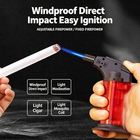 3 Pack Refillable Jet Torch Butane Lighter, Windproof Adjustable Flame Multipurpose Gas Lighter (Gas Not Included) in Kuwait