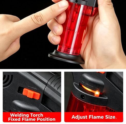 3 Pack Refillable Jet Torch Butane Lighter, Windproof Adjustable Flame Multipurpose Gas Lighter (Gas Not Included) in Kuwait