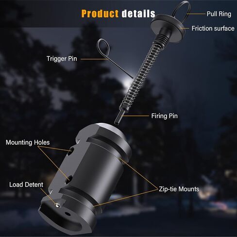 Trip Alarm, Perimeter Trip Alarm, 12 Gauge Camping Trip Wire Alarm Device, Early Warning Security System for Camping and Property Safety/Bear Deterrent,Camping Safety Trip Alarm（Adapter Not Included in Kuwait