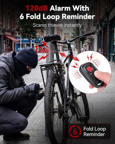 WSDCAM Two-Way Bike Alarm 120dB, USB-C Rechargeable with Remote in Saudi Arabia