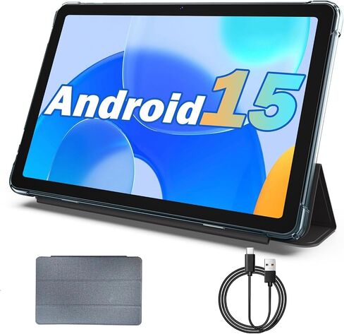 COLORROOM Tablet 10 inch Android 15 Tablets, 12GB+64GB/1TB Expand, Quad-Core Processor, 1280x800 Touch Screen Display, WiFi 5, Dual Cameras, 6000mAh Battery in Kuwait
