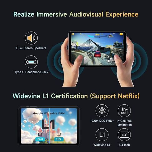 ALLDOCUBE Android 14 Tablet, 8.4 inch Helio G99 iPlay 60 Mini Pro Tablet, 16GB RAM 256GB ROM 512GB Expandable, FHD 1920x1200 Display, Widevine L1, 6050mAh, 5MP/13MP Camera, 4G LTE Bluetooth 5.2 in Kuwait