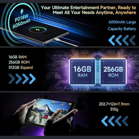 ALLDOCUBE Android 14 Tablet, 8.4 inch Helio G99 iPlay 60 Mini Pro Tablet, 16GB RAM 256GB ROM 512GB Expandable, FHD 1920x1200 Display, Widevine L1, 6050mAh, 5MP/13MP Camera, 4G LTE Bluetooth 5.2 in Kuwait