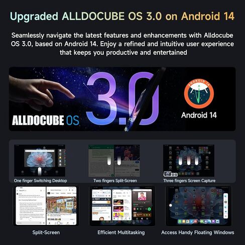 ALLDOCUBE Android 14 Tablet, 8.4 inch Helio G99 iPlay 60 Mini Pro Tablet, 16GB RAM 256GB ROM 512GB Expandable, FHD 1920x1200 Display, Widevine L1, 6050mAh, 5MP/13MP Camera, 4G LTE Bluetooth 5.2 in Kuwait
