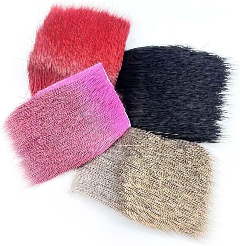 4pcs Fly Tying Material Fly Tying Deer Hair Fishing Flies Making Deer Hair Patch (2inX2 in) Natural Color ﻿ in Kuwait