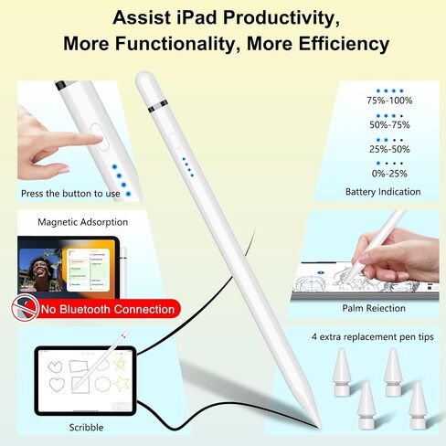 Pencil 1st Generation for iPad (2026-2018), iPad Pencil USB C Fast Charging in Kuwait