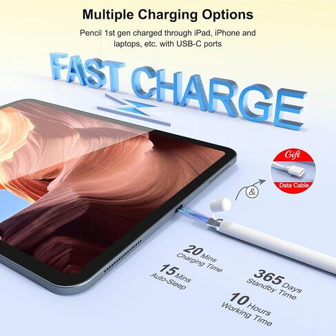 Pencil 1st Generation for iPad (2026-2018), iPad Pencil USB C Fast Charging in Kuwait