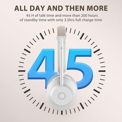 Earbay Wireless Headset with Mic for Work, Wireless Headset for Trucker,ENC Noise Canceling, 45H Working Time for All Day Use, with Bluetooth 5.3 & USB Dongle for Office/Call Center/Computer/Phones in Kuwait