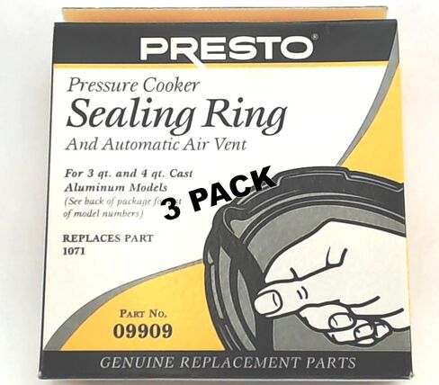 3 Pk, Presto Pressure Cooker Sealing Ring Gasket 09909 in Kuwait